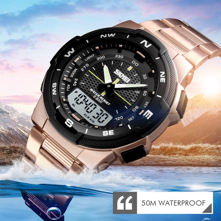 skmei-1370-multifunctional-men-outdoor-sports-noctilucent-waterproof-stainless-steel-digital-wrist-watch-army-green